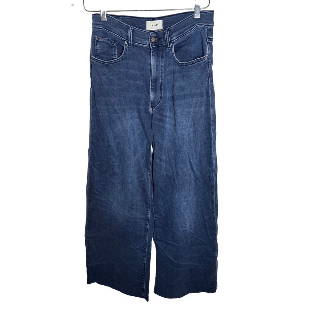 DL1961 Sz 29 DL Softwear Hepburn Wide Leg High Rise Stretch Denim Blue Jeans - Picture 3 of 5
